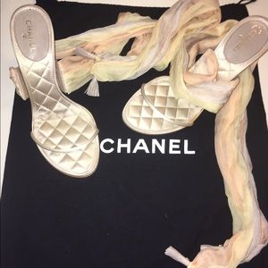 Chanel NWOT wrap up heels